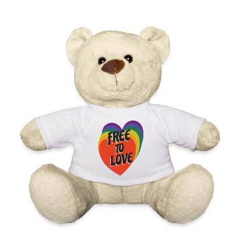 Free to love - LGBT - Teddy - Weiß - Vorne