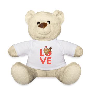 Beavers for Valentine's Day Cute Animals Hearts Love - Teddy Bear - white - Front