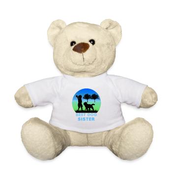 Chien, Fille, Jeu, Meilleure Sœur Chiens - Nounours - blanc - Devant