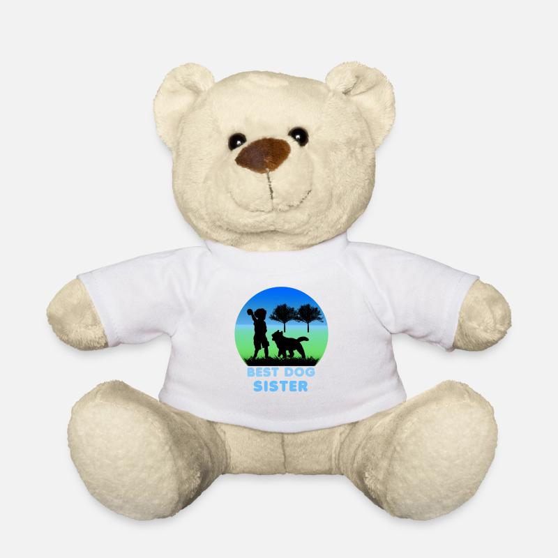 Hund, Mädchen, Spielen, Beste Hunde Schwester - Teddy - Weiß