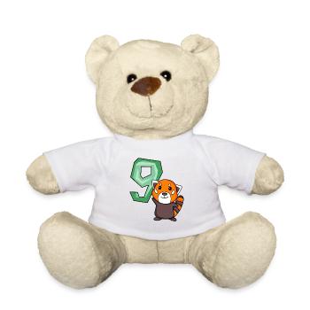 9. Geburtstag Motiv Roter Panda - neun Jahre alt - Teddy - Weiß - Vorne