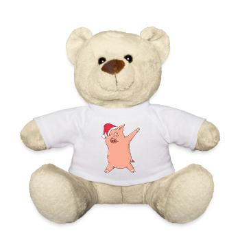 Weihnachtsschwein Dab - Teddy - Weiß - Vorne