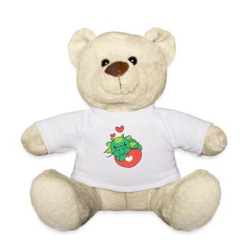 Dragon for Valentine's Day cute animals hearts - Teddy Bear - white - Front
