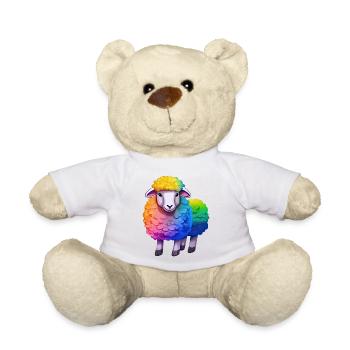 Sheep in Rainbow Coat-LGBT Pride - Teddy Bear - white - Front