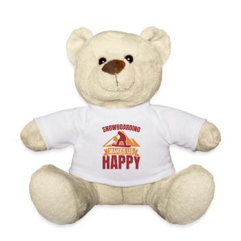 Le snowboard nous rend heureux - Nounours - blanc - Devant