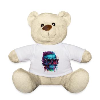 Knalliger Hipster-totenkopf Mit Sonnenbrille - Teddy - Weiß - Vorne