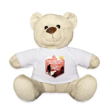 Lustiges Wandern, Camping im Freien, Natur, Berge - Teddy - Weiß - Vorne