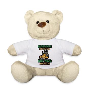 Rasenmäh Motiv I Rasenmäher für Gärtner - Teddy - Weiß - Vorne