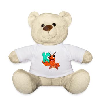 10th birthday motif lobster - ten years - Teddy Bear - white - Front