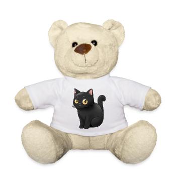 Mignon Black Cats Autocollant Stcker - Nounours - blanc - Devant