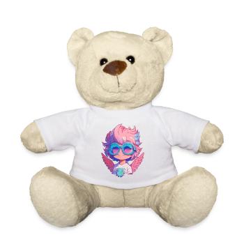 Petit ange mignon avec des lunettes - Nounours - blanc - Devant