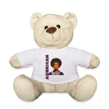 Femme noire américaine - Nounours - blanc - Devant