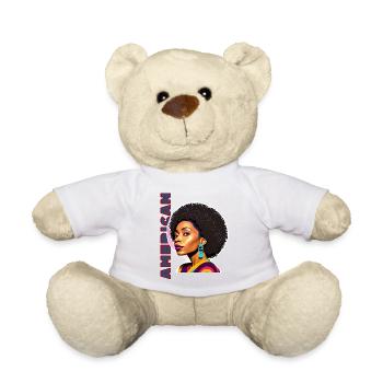 Black woman with American lettering - Teddy Bear - white - Front