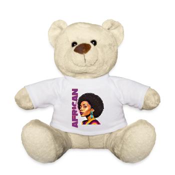 Black woman with American lettering - Teddy Bear - white - Front