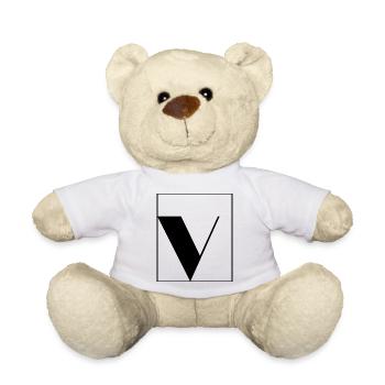 Letter alphabet v - Teddy Bear - white - Front
