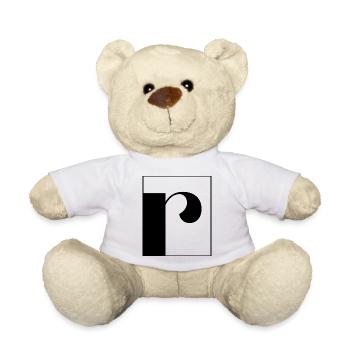 Lettre alphabet r - Nounours - blanc - Devant