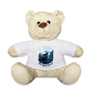 Le plat forestier de cerfs sauvages - Nounours - blanc - Devant