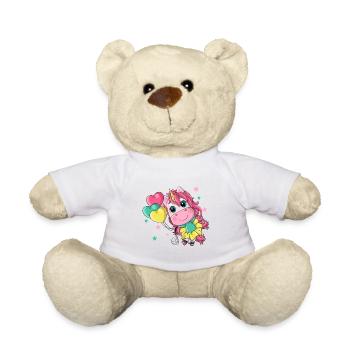 Fille licorne avec cœur - Nounours - blanc - Devant