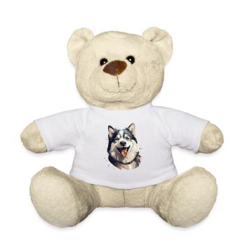 Alaskan Malamute Dog Painted - Teddy Bear - white - Front