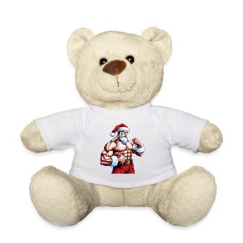 Santa's Fit Crew: Christmas Bodybuilder for Gym En - Teddy Bear - white - Front