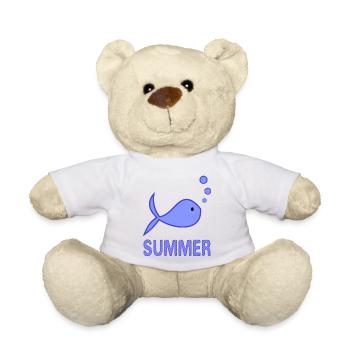 FISH. APRIL FOOL. HOLIDAY. SUMMER. HUMOR - Teddy Bear - white - Front