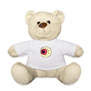Spooky Scary Eyeball Funny Halloween Party Night - Teddy Bear - white - Front