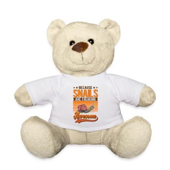 Schnecke Geschenk Weinbergschnecke - Teddy - Weiß - Vorne