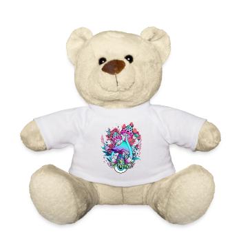 Florale Psychedelische Pilzkunst - Teddy - Weiß - Vorne