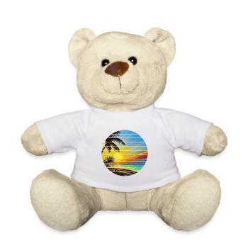 Palm Island Sun Summer Holiday Palm Beach - Teddy Bear - white - Front