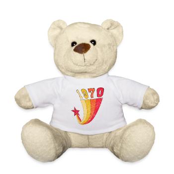 1970 retro cumpleaños arco iris vintage estrella - Nounours - blanc - Devant