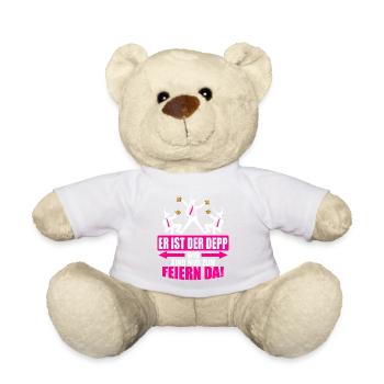 Junggesellenabschied Poltern Polterabend JGA - Teddy - Weiß - Vorne