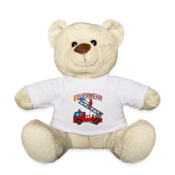 Feuerwehrauto für den Feuerwehrmann mit Feuerwehr - Teddy - Weiß - Vorne