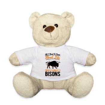 Buffalo Gift Water Buffalo Bison - Teddy Bear - white - Front