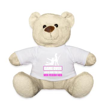 Junggesellenabschied Poltern Polterabend JGA - Teddy - Weiß - Vorne