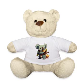 Koala als Samurai - Teddy - Weiß - Vorne