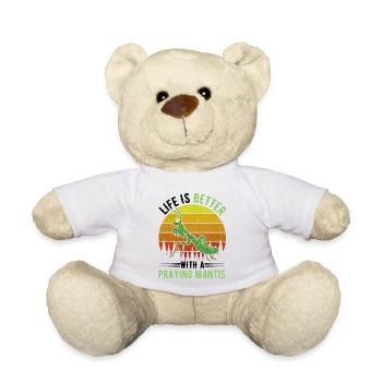 Das Leben ist besser mit einer Gottesanbeterin - Teddy - Weiß - Vorne