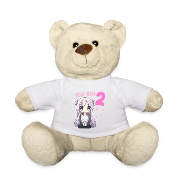 2 Jahre Mädchen Anime Kawaii Katze 2. Geburtstag - Teddy - Weiß - Vorne