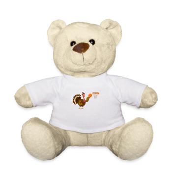 Thanksgiving Day Turkey Basketball Player Coach - Teddy Bear - white - Front