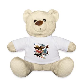 Pilot Spitfire Flugzeug Flieger Militär - Teddy - Weiß - Vorne