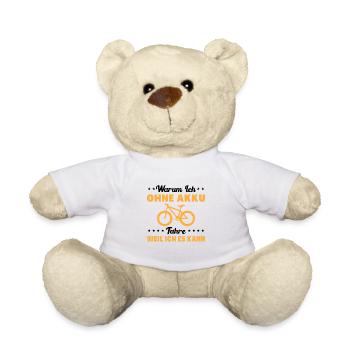Warum ich Ohne Akku Fahre Weil ich es Kann Fahrrad - Teddy - Weiß - Vorne