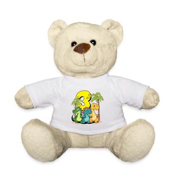 Cute Dinosaurs I'm 3 dino birthday - Teddy - Weiß - Vorne