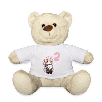 2 Jahre Mädchen Anime Kawaii Katze 2. Geburtstag - Teddy - Weiß - Vorne