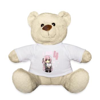 4 ans Fille Anime Kawaii Cat 4ème anniversaire - Nounours - blanc - Devant