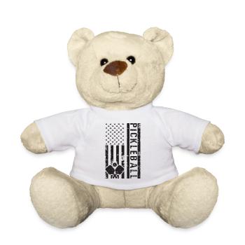 Pickleball Is My Therpy USA Flag Pickleballer - Teddy Bear - white - Front