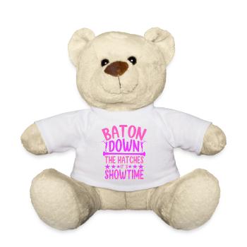 Bâton virevoltant dans les écoutilles C’est l’heure du spectacle - Nounours - blanc - Devant