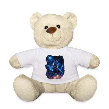 Loup hurlant dans la nature mystique - Nounours - blanc - Devant