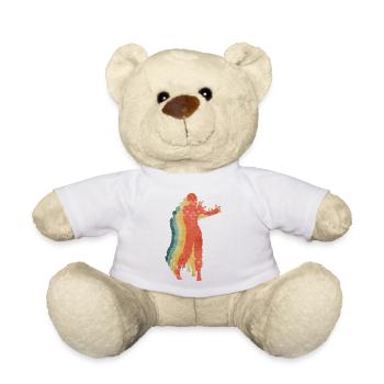 Zombie Man Walking Retro Vintage Color - Teddy Bear - white - Front