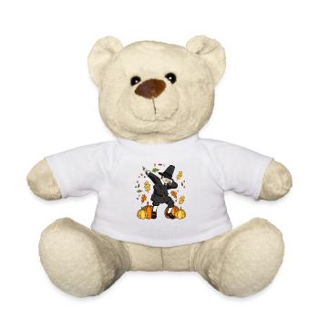 Dabbing Pilgrim Kürbis Thanksgiving Day Funny Dab - Teddy - Weiß - Vorne