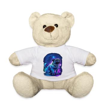 Chien carlin aux couleurs fluo - Nounours - blanc - Devant