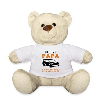 Rennwagen Fahrer Spruch Rallye Papa Geschenk - Teddy - Weiß - Vorne